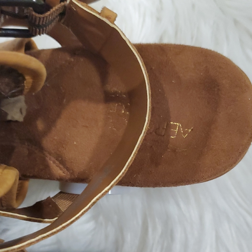 AEROSOLES Brown Laser-Cut Ankle Booties - Picture 7 of 14